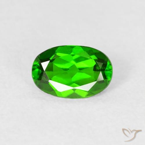 0.72ct 자연스러운 짙은 녹색 크롬 디옵사이드, 타원형, VVS-VS