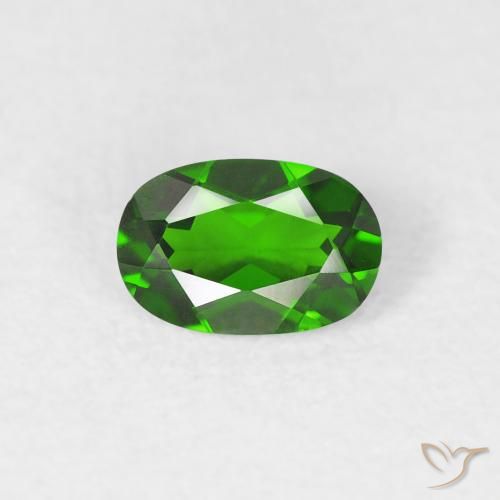0.54ct 자연스러운 밝은 포레스트 그린 크롬 디옵사이드, 타원형, VVS-VS
