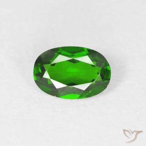 0.51ct 자연스러운 밝은 포레스트 그린 크롬 디옵사이드, 타원형, VVS-VS
