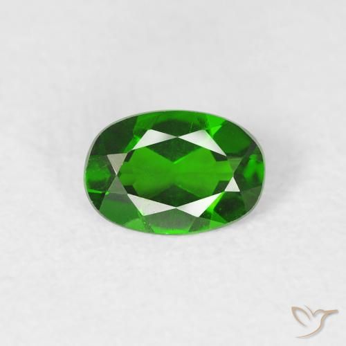 0.47ct 자연스러운 짙은 녹색 크롬 디옵사이드, 타원형, VVS-VS