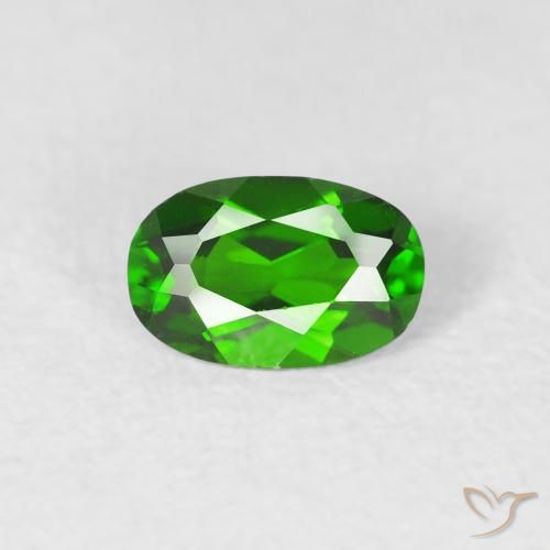 0.46ct 자연스러운 짙은 녹색 크롬 디옵사이드, 타원형, VVS-VS