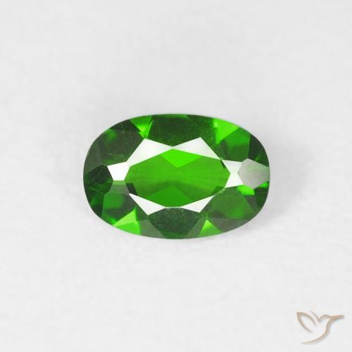 0.44ct 자연스러운 짙은 녹색 크롬 디옵사이드, 타원형, VVS-VS