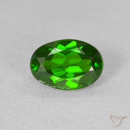 0.85ct 자연스러운 Medium Dark-Green 크롬 디옵사이드, 타원형, VS