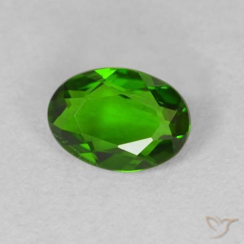 0.59캐럿 천연 Medium Dark-Green 크롬 디옵사이드, 타원형, VVS-VS