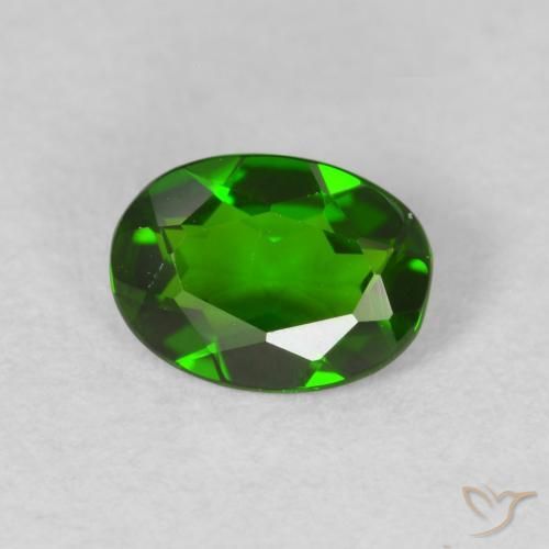 0.63캐럿 천연 Medium Dark-Green 크롬 디옵사이드, 타원형, VVS-VS