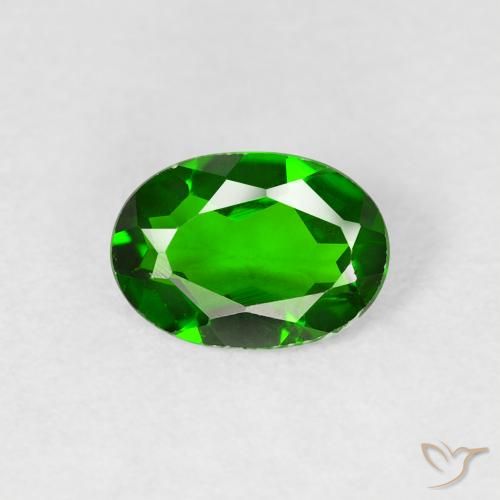 0.71ct 자연스러운 강렬한 녹색 크롬 디옵사이드, 타원형, VS