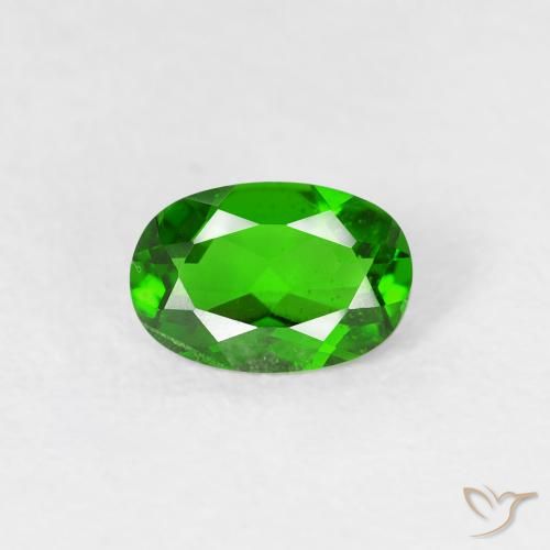 0.49ct 자연스러운 강렬한 녹색 크롬 디옵사이드, 타원형, VS