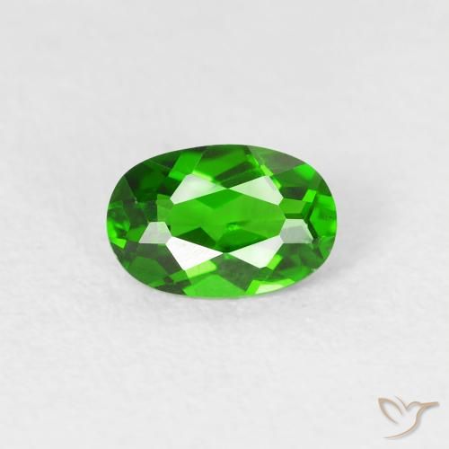 0.52ct 자연스러운 강렬한 녹색 크롬 디옵사이드, 타원형, VS
