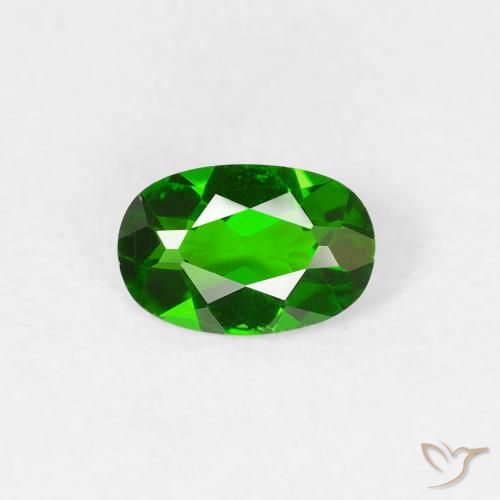 0.43ct 자연스러운 밝은 포레스트 그린 크롬 디옵사이드, 타원형, VS