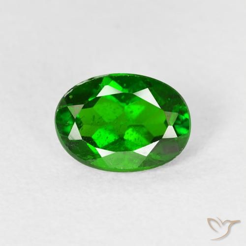 0.90ct 자연스러운 밝은 포레스트 그린 크롬 디옵사이드, 타원형, VS