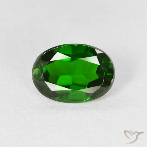 0.96ct 자연스러운 밝은 포레스트 그린 크롬 디옵사이드, 타원형, VS