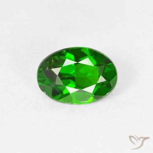 0.73ct 자연스러운 강렬한 녹색 크롬 디옵사이드, 타원형, VS