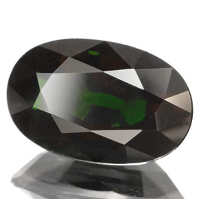 2.57캐럿 천연 딥 그린 크롬 투르말린, 타원형 컷, 11.1×7.2 mm, VS-SI