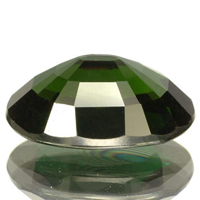 2.57캐럿 천연 딥 그린 크롬 투르말린, 타원형 컷, 11.1×7.2 mm, VS-SI