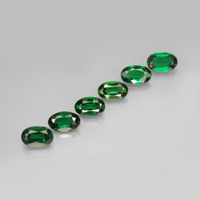 캐럿 천연 비비드 그린 크롬 투르말린 보석, 타원형 컷, 5.1×3.3 mm, VVS-VS