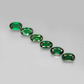 캐럿 천연 비비드 그린 크롬 투르말린 보석, 타원형 컷, 5.1×3.3 mm, VVS-VS