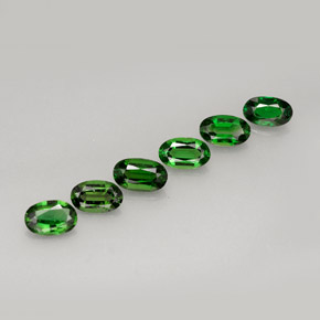 캐럿 천연 비비드 그린 크롬 투르말린 보석, 타원형 컷, 4.9×3 mm, VVS-VS