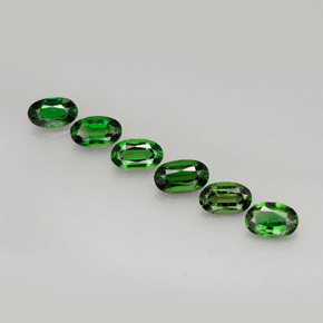 캐럿 천연 비비드 그린 크롬 투르말린 보석, 타원형 컷, 4.9×3 mm, VVS-VS