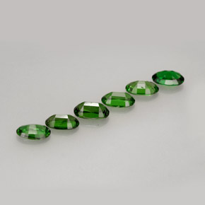 캐럿 천연 비비드 그린 크롬 투르말린 보석, 타원형 컷, 4.9×3 mm, VVS-VS