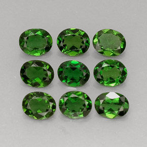 캐럿 천연 그린 크롬 투르말린 보석, 타원형 컷, 5.1×4.1 mm, VVS-VS