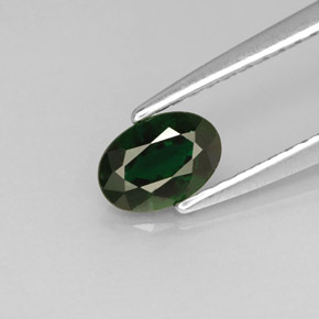 0.41캐럿 천연 그린 크롬 투르말린, 타원형 컷, 5.9×4.1 mm, VS