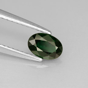 0.41캐럿 천연 그린 크롬 투르말린, 타원형 컷, 5.9×4.1 mm, VS
