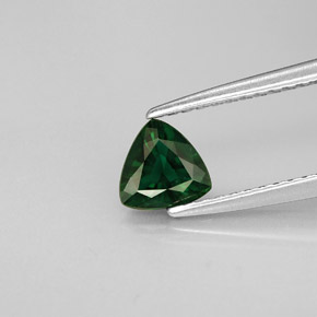 0.47캐럿 천연 그린 크롬 투르말린, 트릴리언, 5.5×5.4 mm, VVS-VS