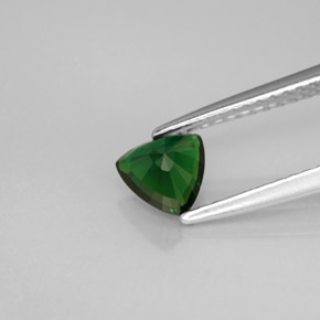 0.51캐럿 천연 그린 크롬 투르말린, 트릴리언, 5.4×5.3 mm, VVS-VS