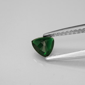 0.27캐럿 천연 그린 크롬 투르말린, 트릴리언, 4.6×4.5 mm, VVS-VS