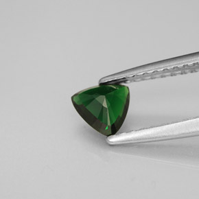 0.35캐럿 천연 그린 크롬 투르말린, 트릴리언, 4.9×4.8 mm, VS