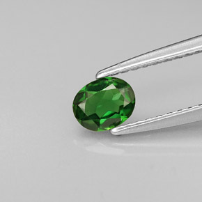 0.30캐럿 천연 그린 크롬 투르말린, 타원형 컷, 5.1×4.1 mm, VVS-VS