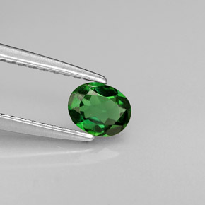 0.30캐럿 천연 그린 크롬 투르말린, 타원형 컷, 5.1×4.1 mm, VVS-VS