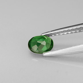 0.30캐럿 천연 그린 크롬 투르말린, 타원형 컷, 5.1×4.1 mm, VVS-VS