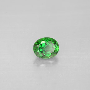 0.37캐럿 천연 그린 크롬 투르말린, 타원형 컷, 4.9×4.1 mm, VVS-VS