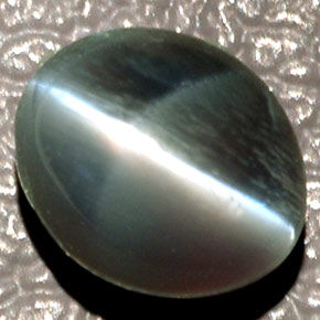1.43캐럿 천연 그린 Chrysoberyl Cat's Eye, 타원형 컷, 6.5×5.3 mm, 투명한