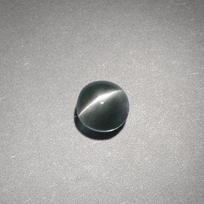 0.65캐럿 천연 그린 Chrysoberyl Cat's Eye, 라운드 컷, 4.59 mm, 투명한