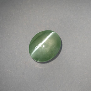 1.03캐럿 천연 그린 Chrysoberyl Cat's Eye, 투명한, 6.4×5.3 mm, 투명/반투명