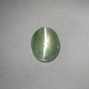 1.03캐럿 천연 그린 Chrysoberyl Cat's Eye, 투명한, 6.4×5.3 mm, 투명/반투명