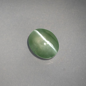 1.03캐럿 천연 그린 Chrysoberyl Cat's Eye, 투명한, 6.4×5.3 mm, 투명/반투명