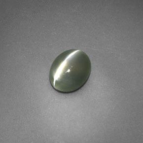 0.69캐럿 천연 그린 Chrysoberyl Cat's Eye, 투명한, 5.7×4.6 mm, 투명/반투명
