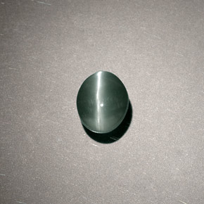 0.80캐럿 천연 그린 Chrysoberyl Cat's Eye, 타원형 컷, 5.5×4.5 mm, 투명한