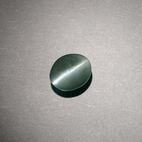 0.80캐럿 천연 그린 Chrysoberyl Cat's Eye, 타원형 컷, 5.5×4.5 mm, 투명한