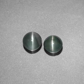 캐럿 천연 녹색 크리소베릴 캣츠아이 보석, 라운드 컷, 투명한