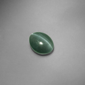 1.45캐럿 천연 그린 Chrysoberyl Cat's Eye, 타원형 컷, 7.1×5.8 mm, 투명한
