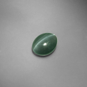 1.45캐럿 천연 그린 Chrysoberyl Cat's Eye, 타원형 컷, 7.1×5.8 mm, 투명한