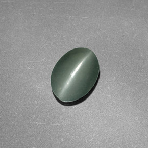 0.76캐럿 천연 그린 Chrysoberyl Cat's Eye, 타원형 컷, 6.9×5 mm, 불투명체