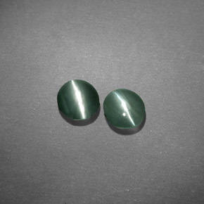 캐럿 천연 그린 Chrysoberyl Cat's Eye 보석, 타원형 컷, 4.6×4.1 mm, 투명한