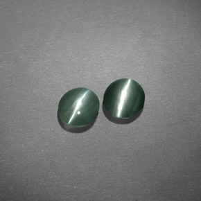 캐럿 천연 그린 Chrysoberyl Cat's Eye 보석, 타원형 컷, 4.6×4.1 mm, 투명한