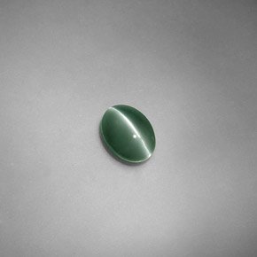 0.71캐럿 천연 그린 Chrysoberyl Cat's Eye, 타원형 컷, 6×4.3 mm, 투명한