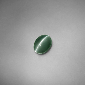 0.71캐럿 천연 그린 Chrysoberyl Cat's Eye, 타원형 컷, 6×4.3 mm, 투명한
